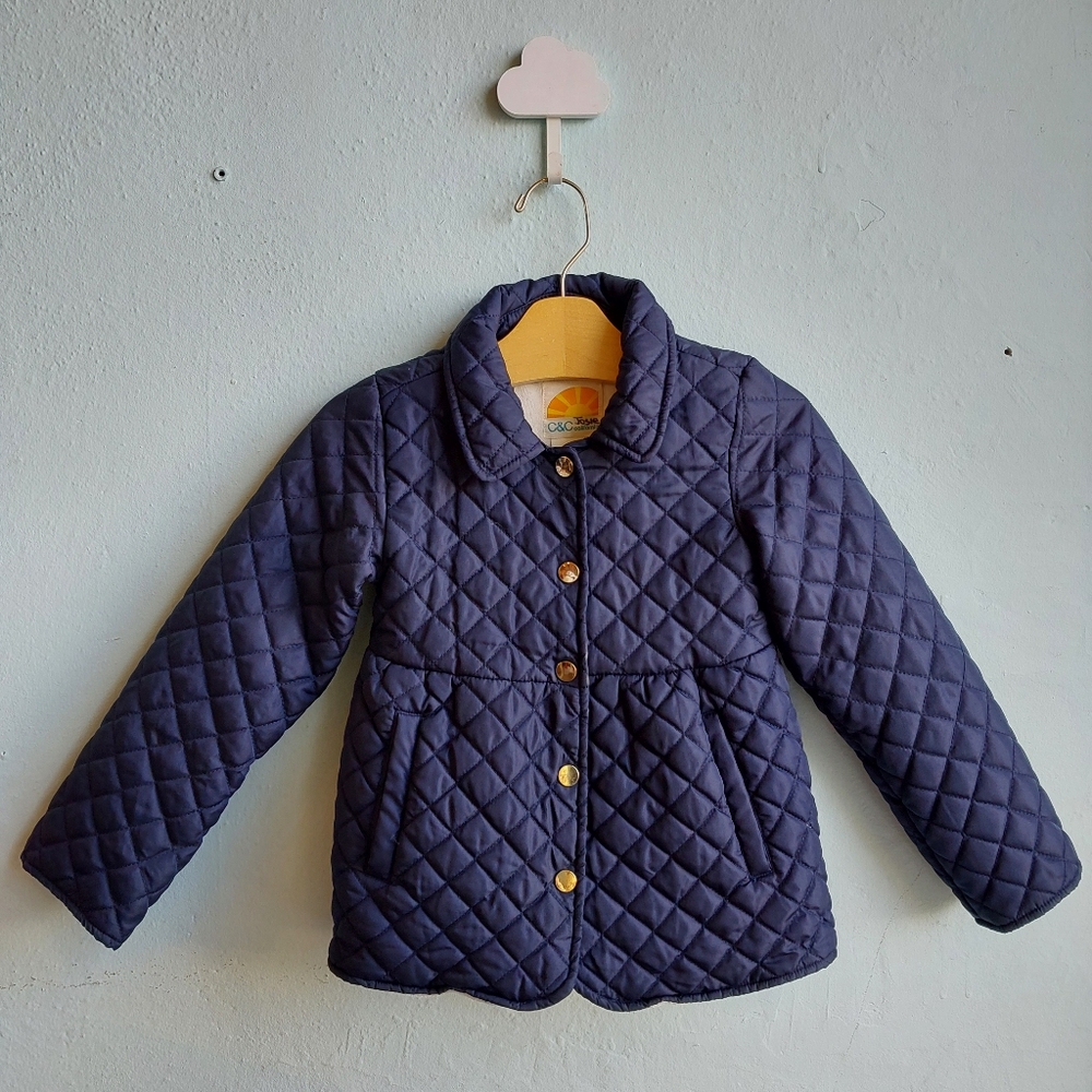 Navy Blue Quilted Jacket